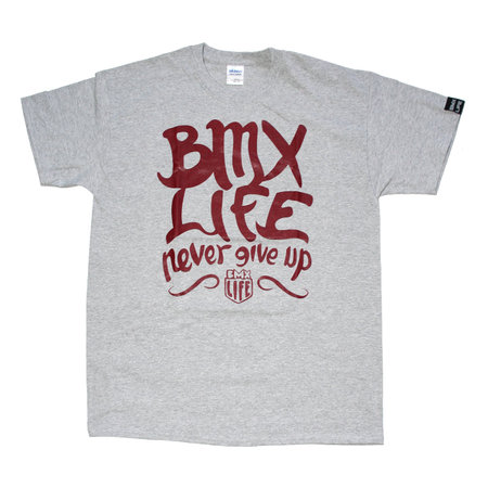 BMX LIFE Never give up (grey/maroon)